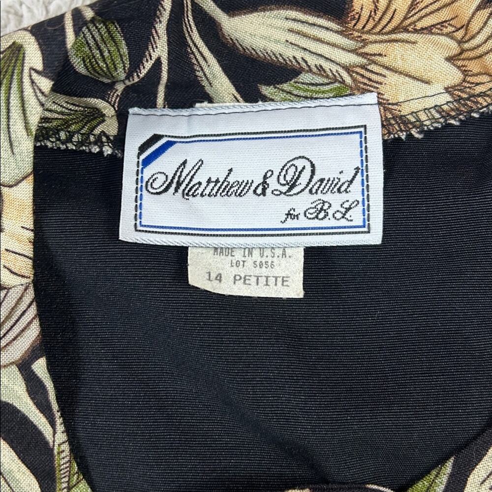 Vintage 90s‎ Mattew and David floral 2 piece skirt suit, size 14p - Picture 5 of 8